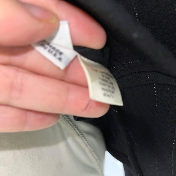 David Hayes Womens Wool Suit Black Size 8 Vintage Crepe Metallic Silver Thread - Picture 12 of 12